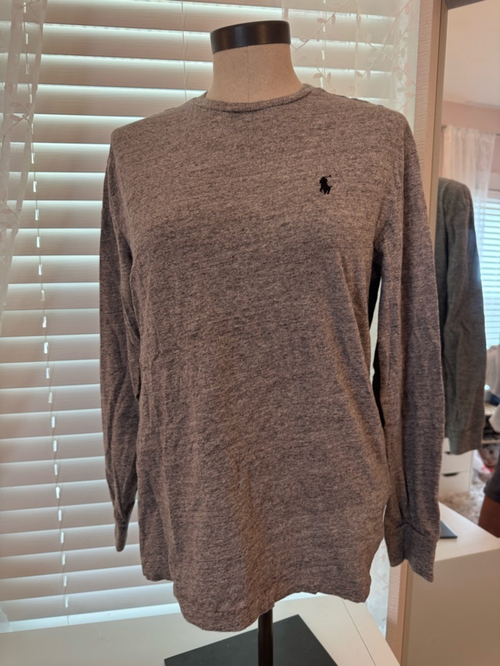 Polo by Ralph Lauren Heather Gray Long-Sleeve Crewneck Shirt